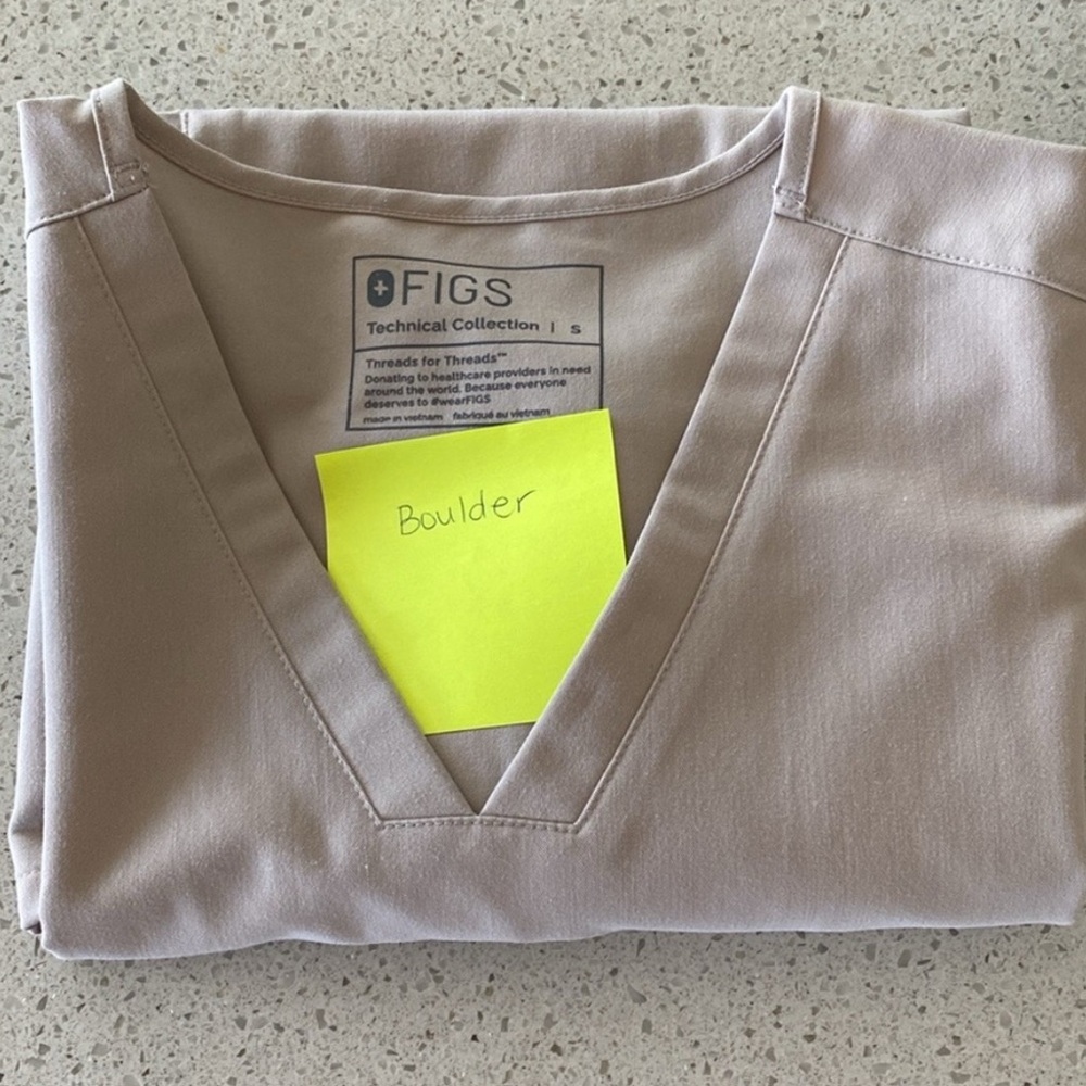 Figs Tan Scrub Top